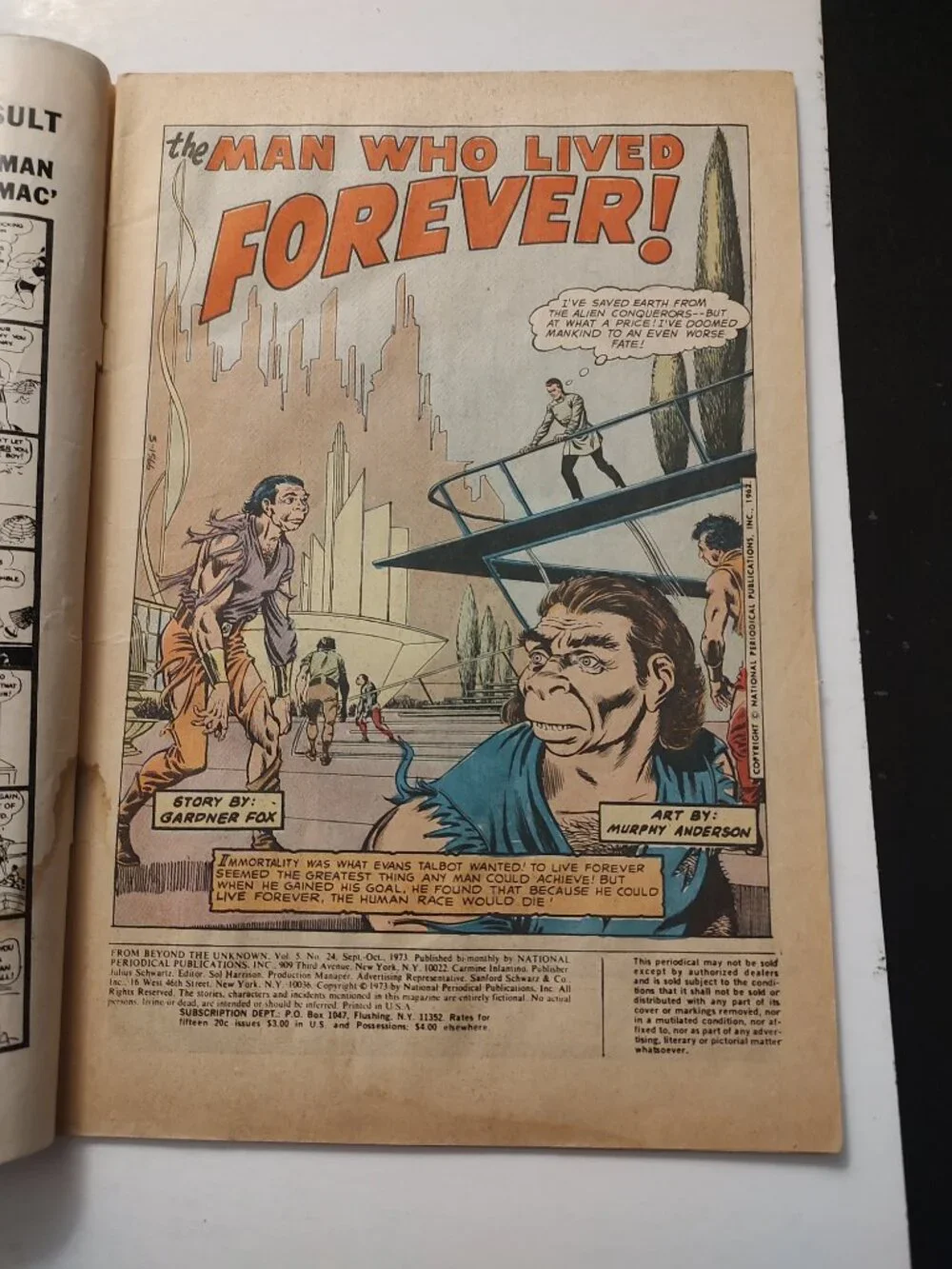FROM BEYOND THE UNKNOWN # 24 Cover by Nick Cardy By Gardner Fox Otto Binder